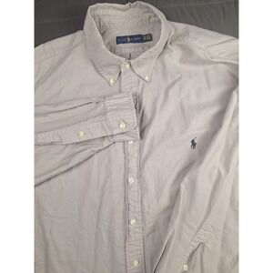 Polo Ralph Lauren Oxford Button Up Shirt Mens 2XB Long Sleeve Blue Logo Preppy